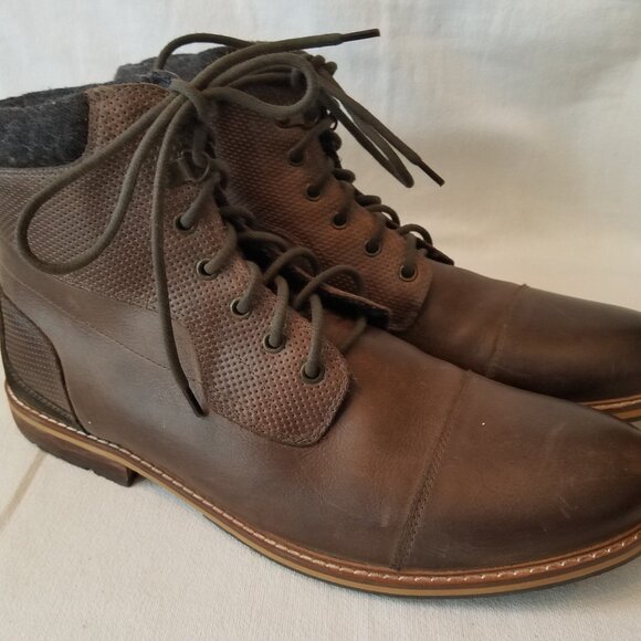 Crevo Men’s Size 13 Balsam Lace Up Ankle Boots Brown Leather Cap Toe